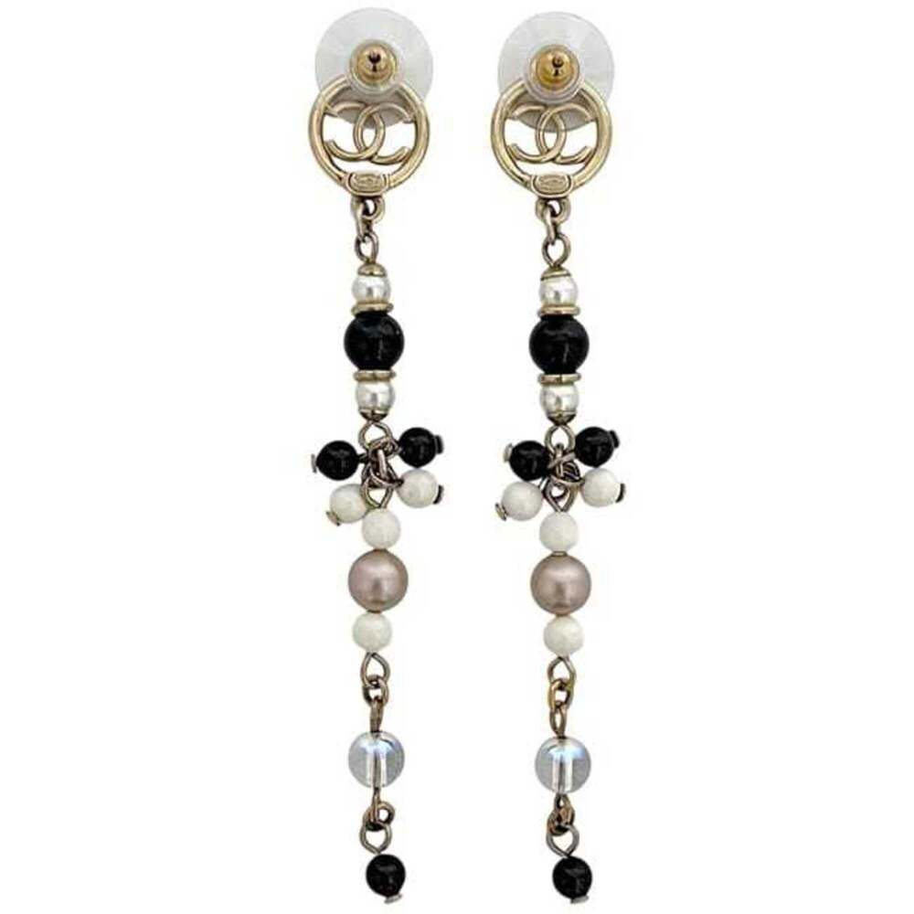 CHANEL Black Pearl Logo Earrings - Picture 3 of 11
